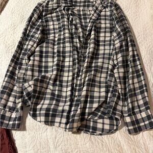Chaps Black and Cream Checkered Shirt